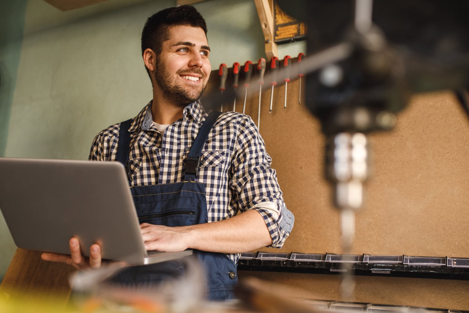 worker smiling